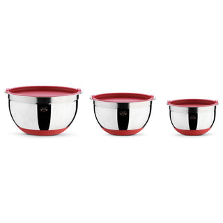 Coltellerie Berti I Cucinieri The Professionals set of 3 mixing bowls with lid - Buy now on ShopDecor - Discover the best products by COLTELLERIE BERTI 1895 design