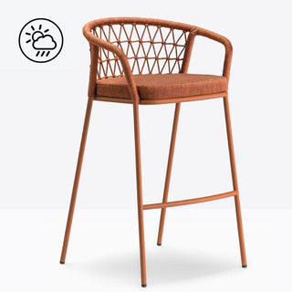 Pedrali Panarea 3678 stool with cushion for outdoor use - Buy now on ShopDecor - Discover the best products by PEDRALI design